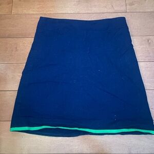 J. Crew Navy Mini Skirt with Green Trim